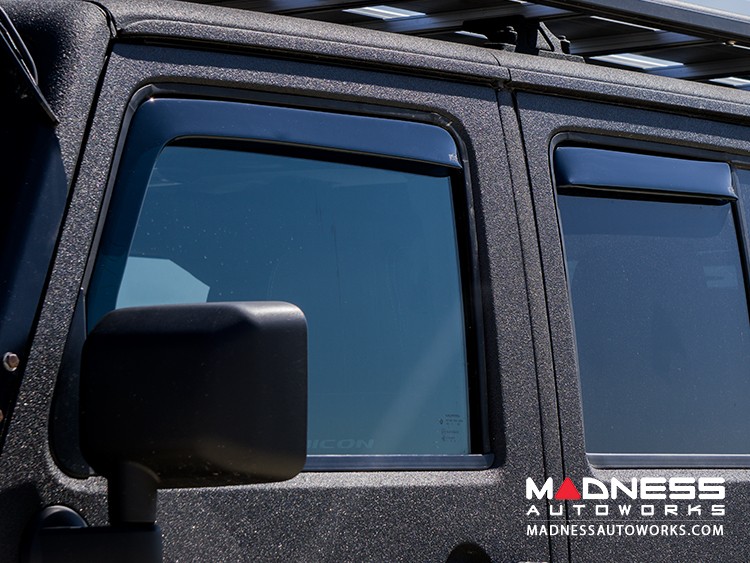 Jeep Wrangler JK Side Window Air Deflectors Front + Rear Full Size